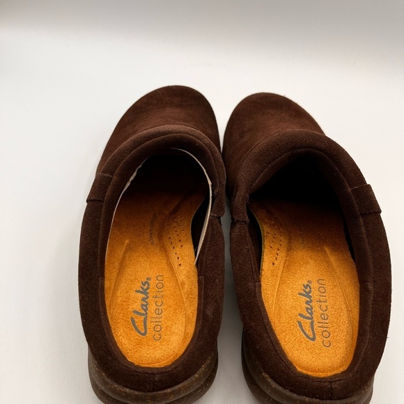 Women's Clarks Roseville Echo Dark Brown Suede Shoe NEW NoBox Sz 6.5 Clog SlipOn - Picture 2 of 6